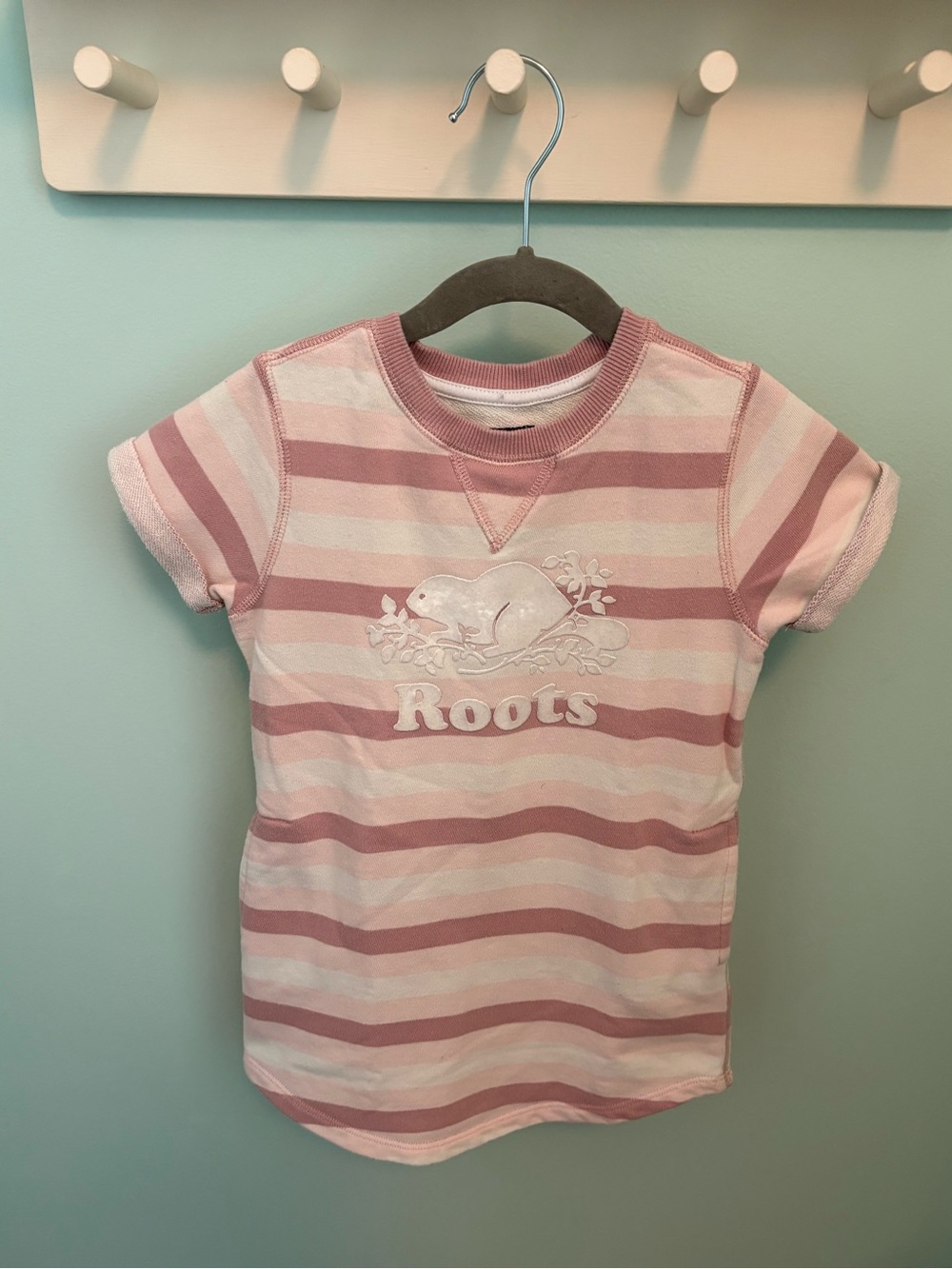 Roots Pink Stripe Kids T-Shirt Dress